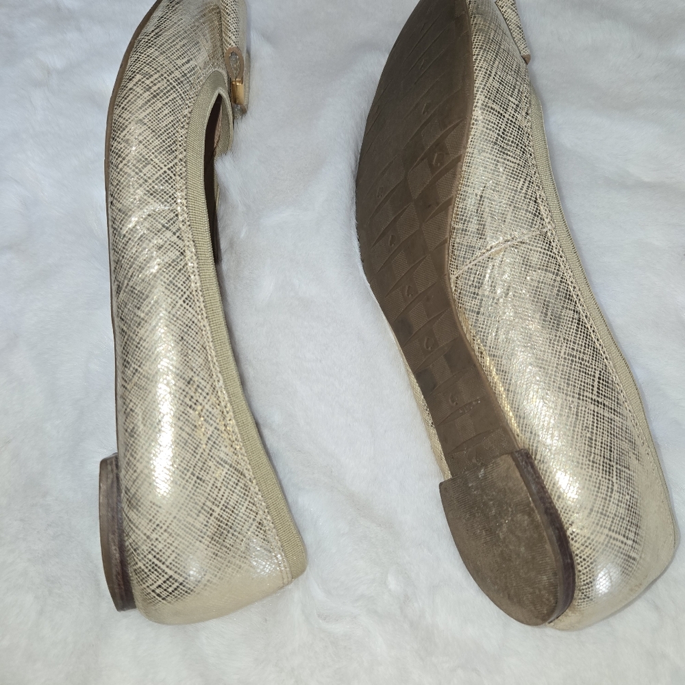 Kate Spade Women's Gold Ballet Flats Size 8 - Picture 5 of 11